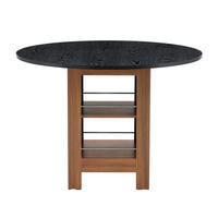 ESSTISCH aus MDF 100x100x76 cm Walnuss-Schwarz mit Stauraumfächern und pflegeleichter Tischplatte - Schwarz, Holzwerkstoff (100/100/76cm) - Modfu