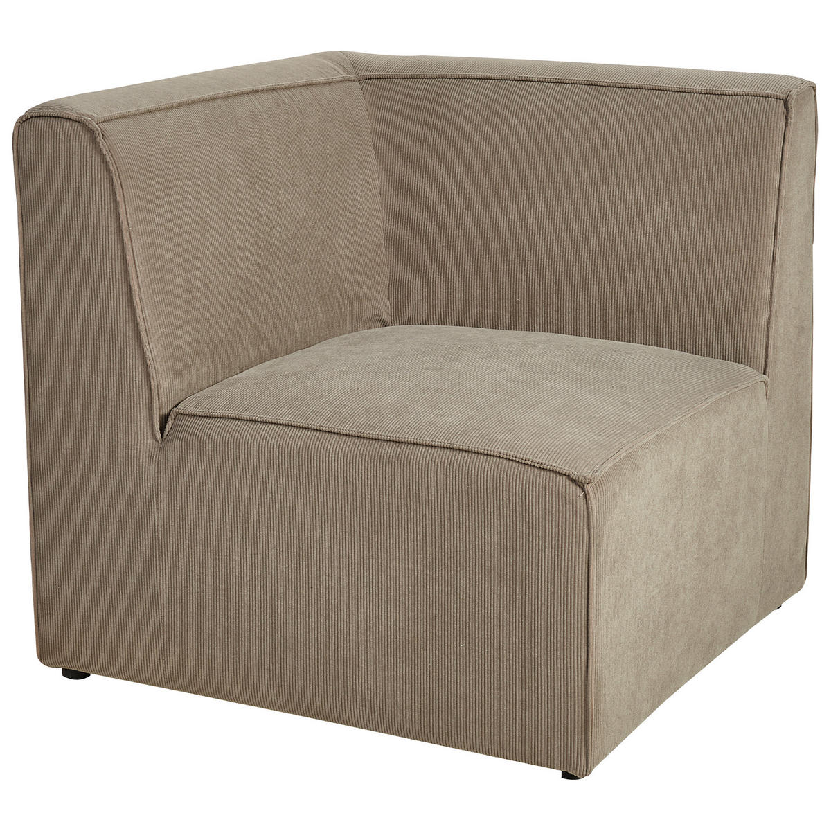 3-SITZER-ECKSOFA Cord taupe linksseitig mit Ottomane Lemvig - Beige, Textil (250/166cm) - Beliani