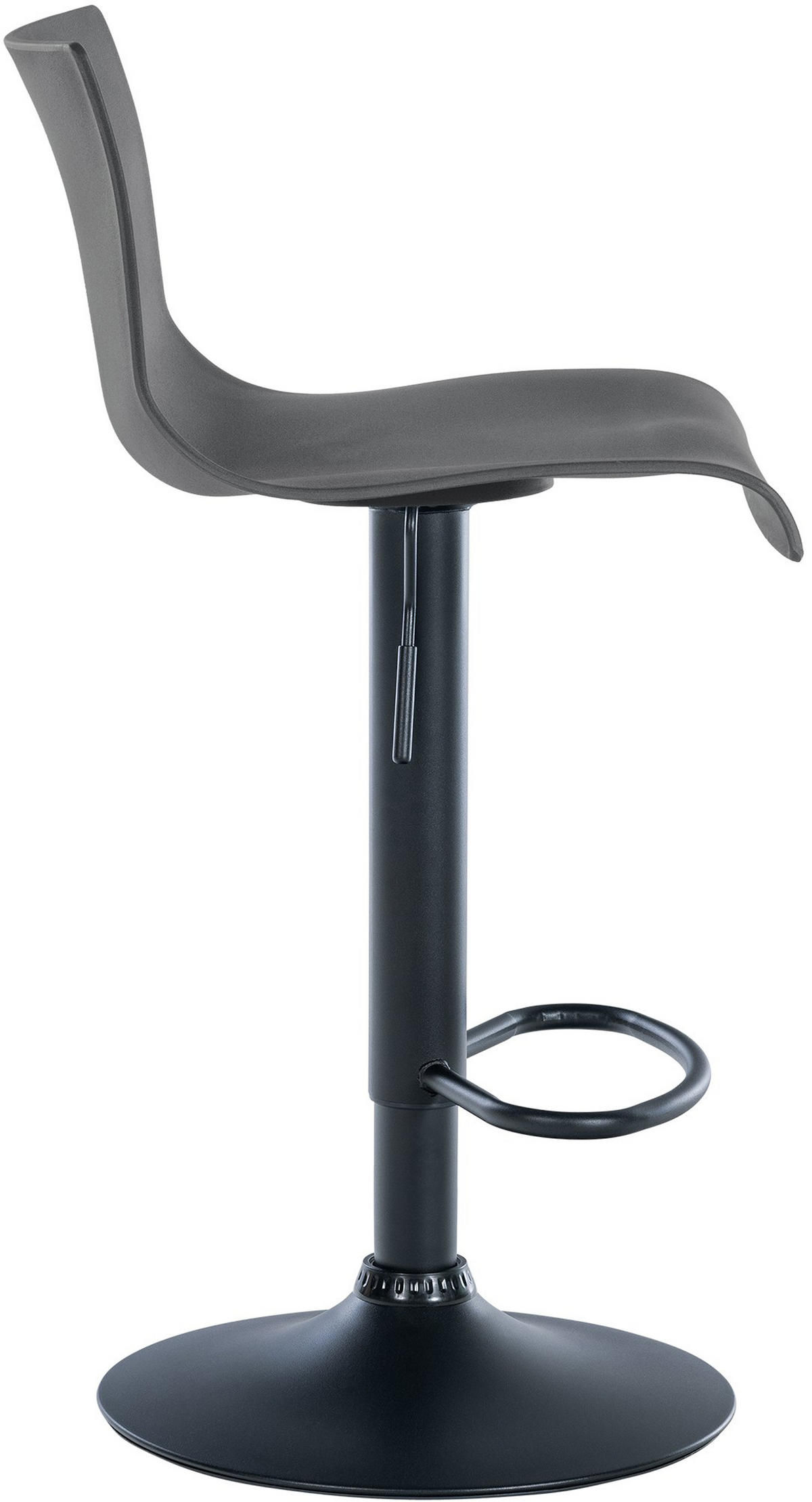 BARHOCKER 2er Set Brandon Kunststoff grau - Schwarz/Grau, Kunststoff/Metall (39/104/36cm) - TPFLiving