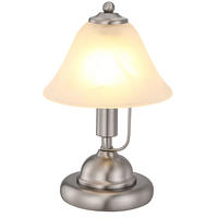 LED TISCHLEUCHTE Antique Alabaster Glas Silber - Silberfarben, Glas (17/17/9.8cm) - Globo Lighting