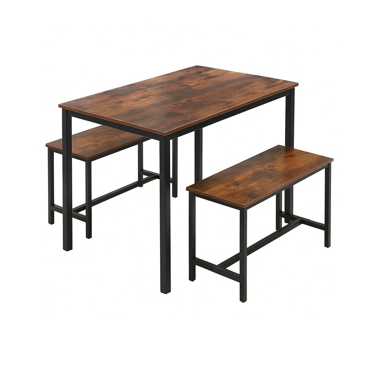 3-TLG.ESSTISCH-SET - Multicolor, Holzwerkstoff/Metall (60/110/75cm) - Relaxdays