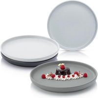 DESSERTTELLER LEEDS - 4 teilig aus Steingut - Grau, Stein (20.5cm) - Sänger