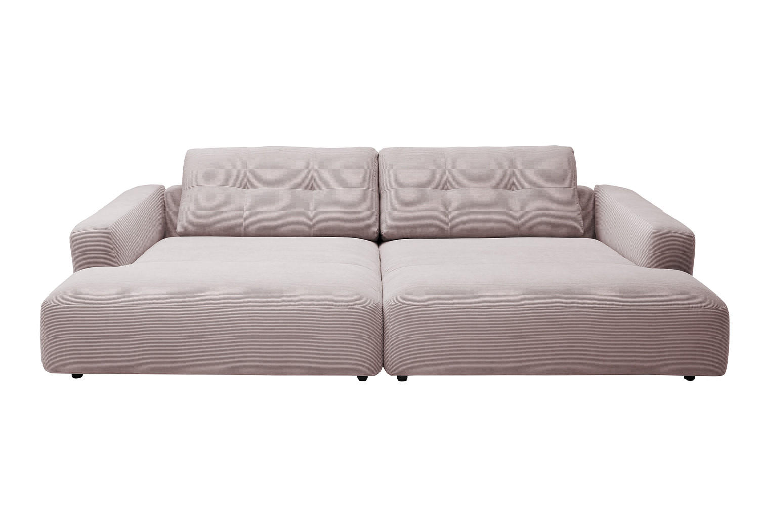 BIG SOFA MIKA Pink Cord - Pink/Schwarz, Kunststoff/Textil (300/86/167cm) - KAWOLA