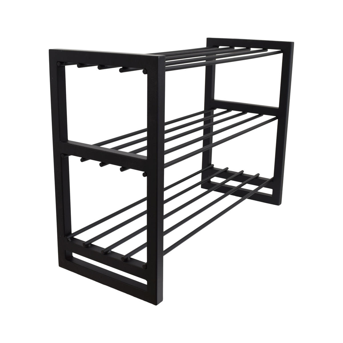 SCHUHSCHRANK Hall Schwarz - Schwarz, Metall (70/50/28cm) - LOFT42
