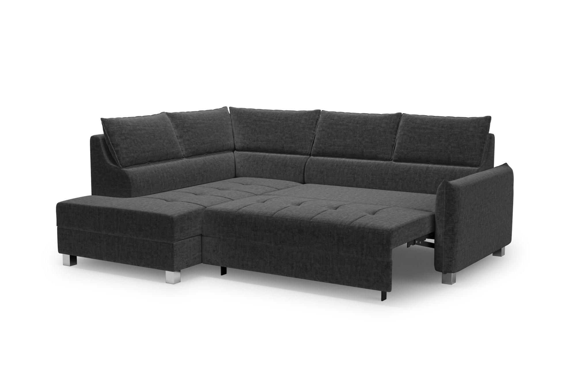 Thumbnail - Fun Möbel Ecksofa, Anthrazit, Textil, Ottomane links, 260x200 cm, Wohnzimmer, Sofas & Couches, Wohnlandschaften, Ecksofa...