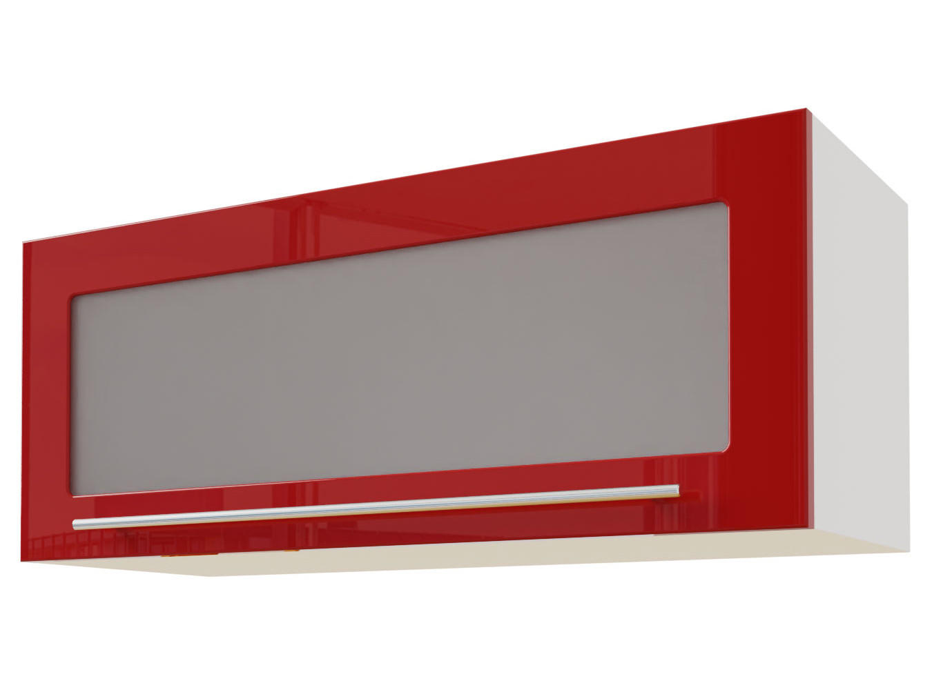 KLAPPHÄNGESCHRANK Brerra W4BS/90 WKF Weiß / RAL 3002 karminrot Hochglanz 90 / 32,5 / 36cm - Rot/Weiß, Holz/Holzwerkstoff (90/36/32.5cm) - Feldmann-Wohnen