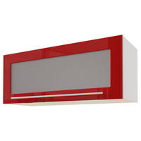 KLAPPHÄNGESCHRANK Brerra W4BS/90 WKF Weiß / RAL 3002 karminrot Hochglanz 90 / 32,5 / 36cm - Rot/Weiß, Holz/Holzwerkstoff (90/36/32.5cm) - Feldmann-Wohnen