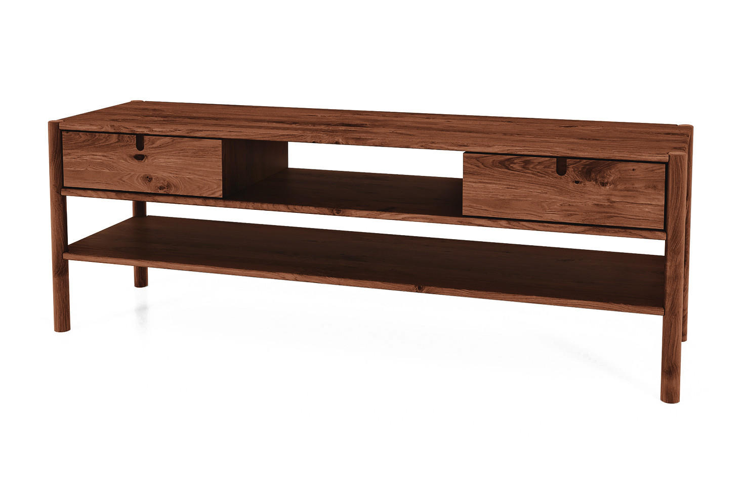 TV-SCHRANK INA Wildeiche - Dunkelbraun, Holz (160/59/46cm) - byoak