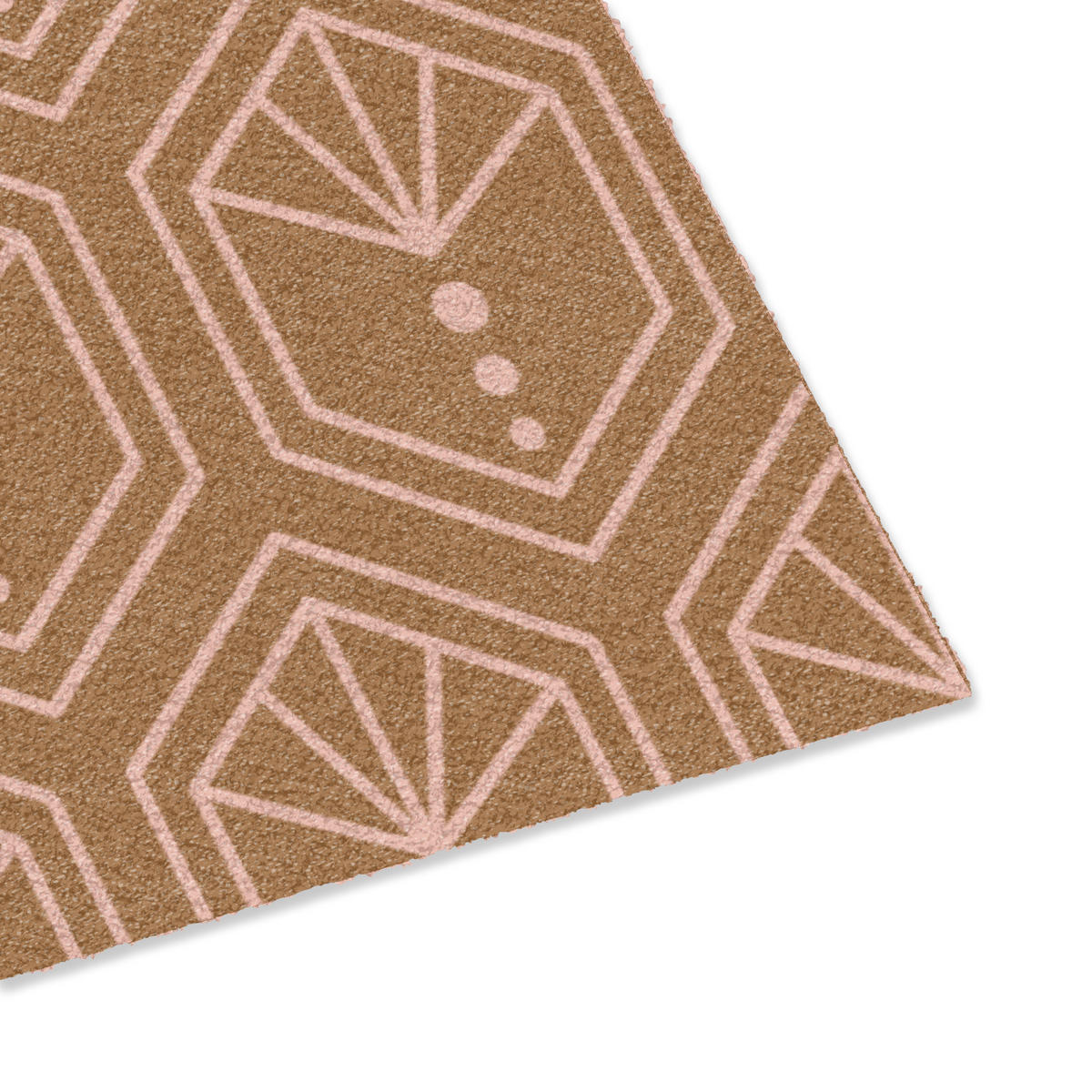 PREPRAŽNIK ZA VRATA Brun - Rosa - Geometrisk - Mönstrad 90x60 cm - rjava, umetna masa (90/0.4cm) - MuchoWow
