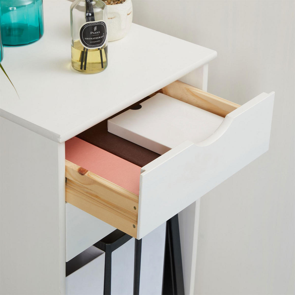ROLLCONTAINER KANO - Weiß, Holz (39/65/39cm) - IDIMEX