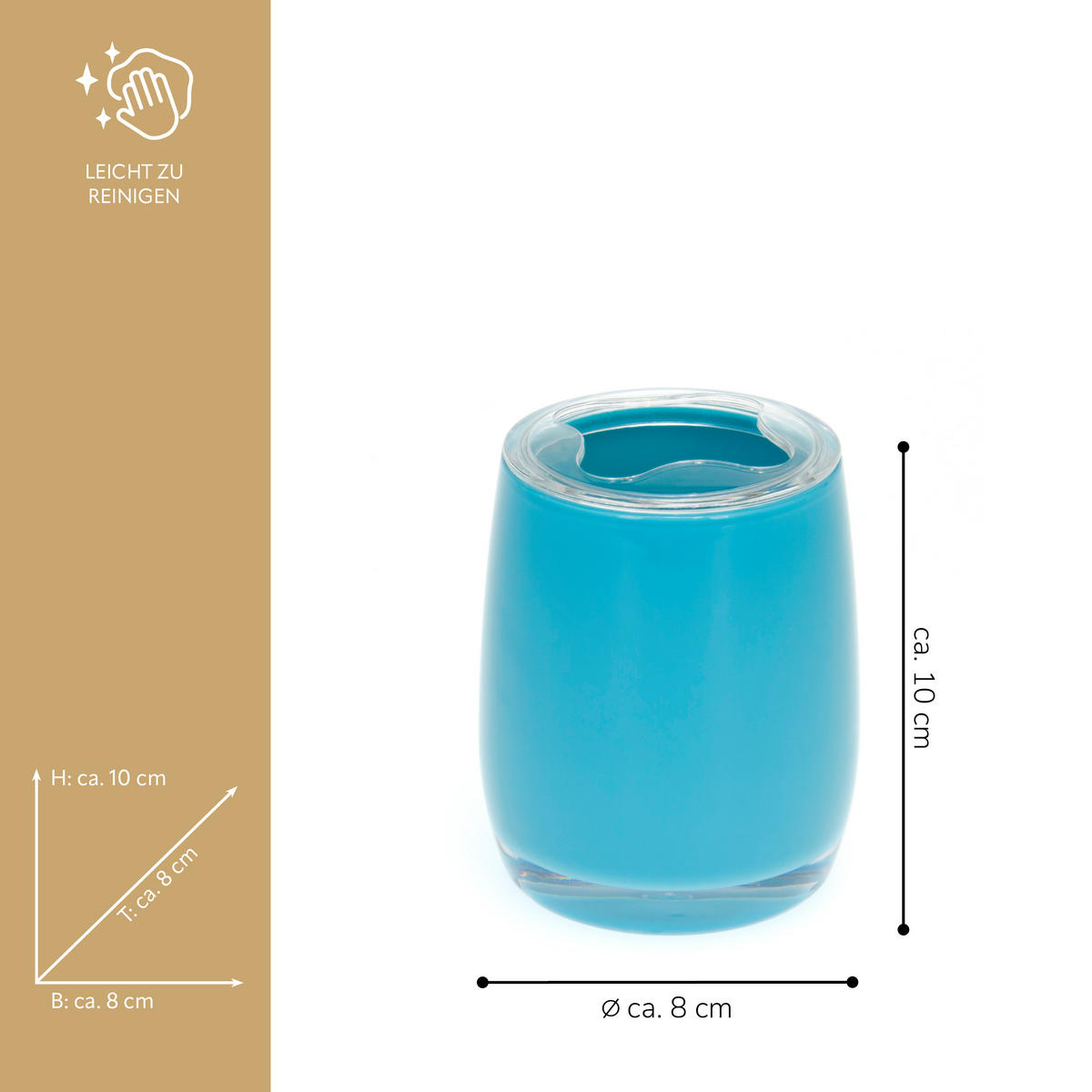 ZAHNBÜRSTENBEHÄLTER SAVONA, blau - Blau, Kunststoff (8/10/8cm) - bremermann