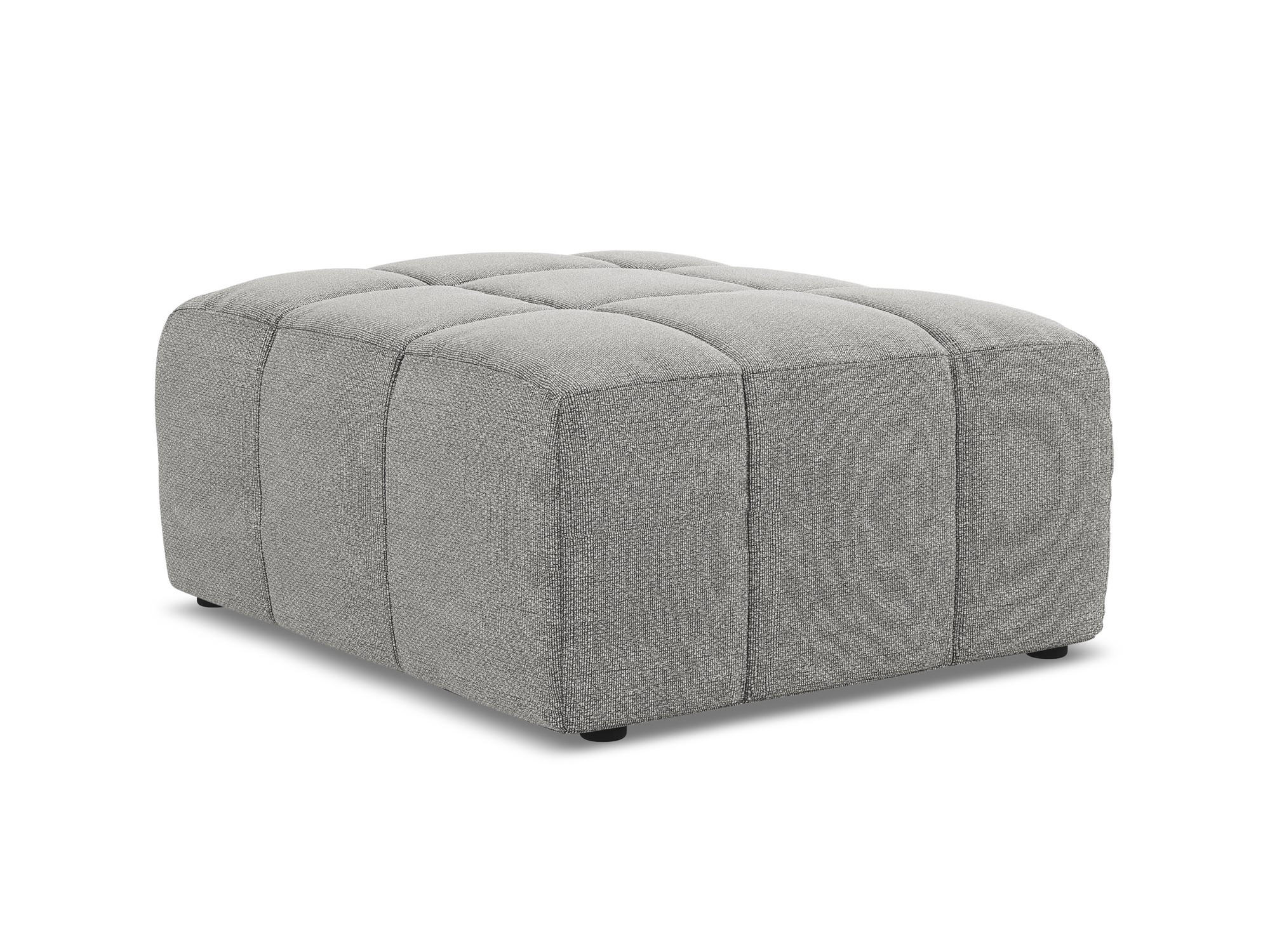 POUF Bouclé Stoff Grau - Hellgrau/Schwarz, Holzwerkstoff/Kunststoff (75/41/90cm) - Makamii