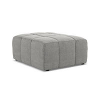 POUF Bouclé Stoff Grau - Hellgrau/Schwarz, Holzwerkstoff/Kunststoff (75/41/90cm) - Makamii