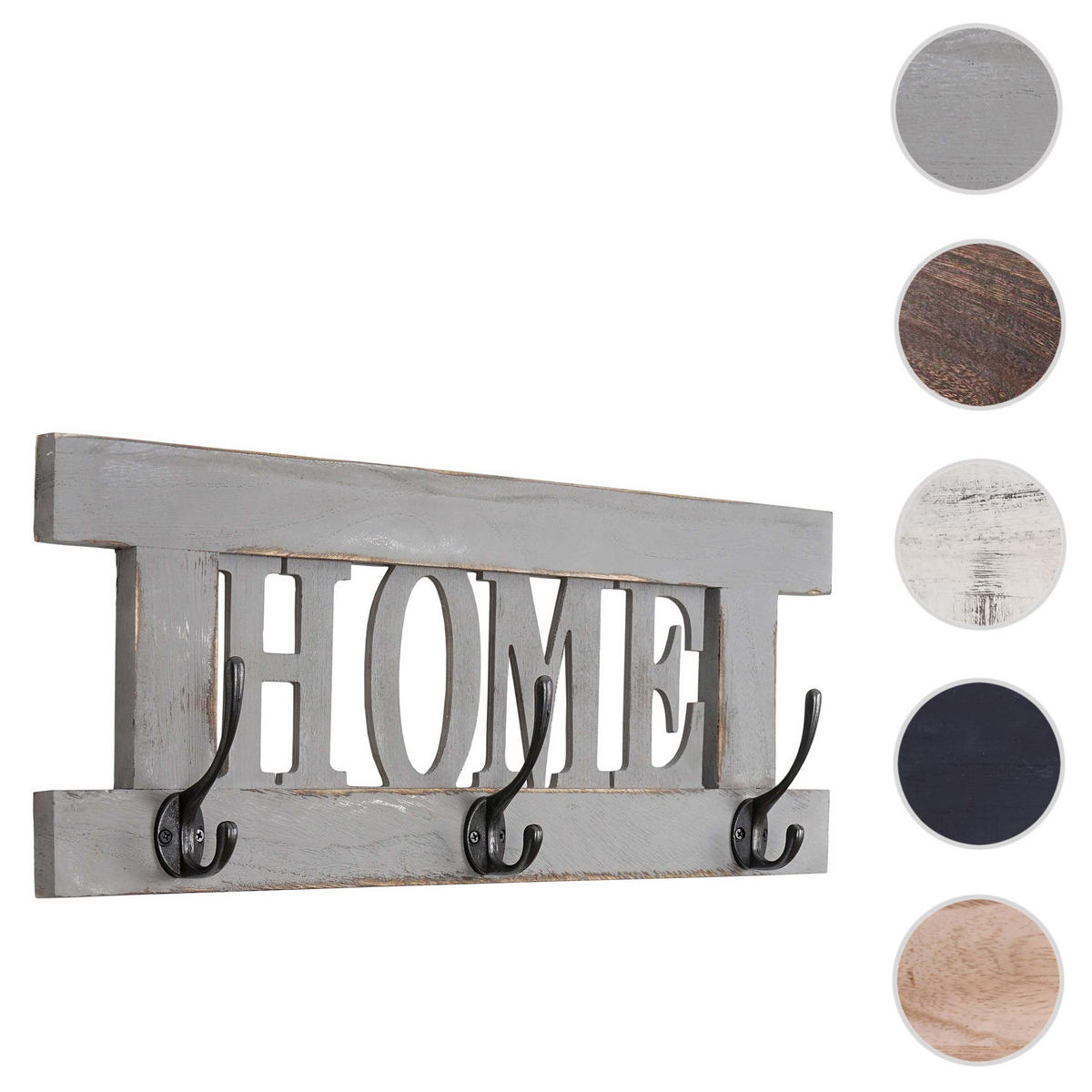 WANDGARDEROBE HOME SHABBY-LOOK Grau - Grau, Holz (55/21/7cm) - MCW