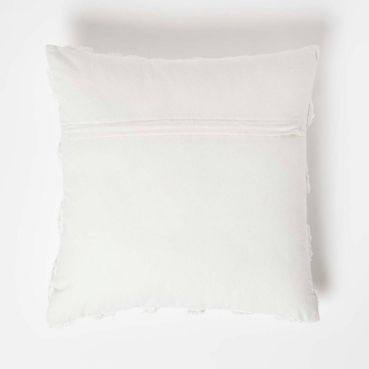 DEKOKISSEN Tufted 45/45 cm weiß mit Rautenmuster - Weiß, Textil (45/45cm) - Homescapes