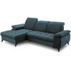 ECKSCHLAFSOFA Bello dunkelblau links - Schwarz/Dunkelblau, Textil (265/156cm) - Beautysofa