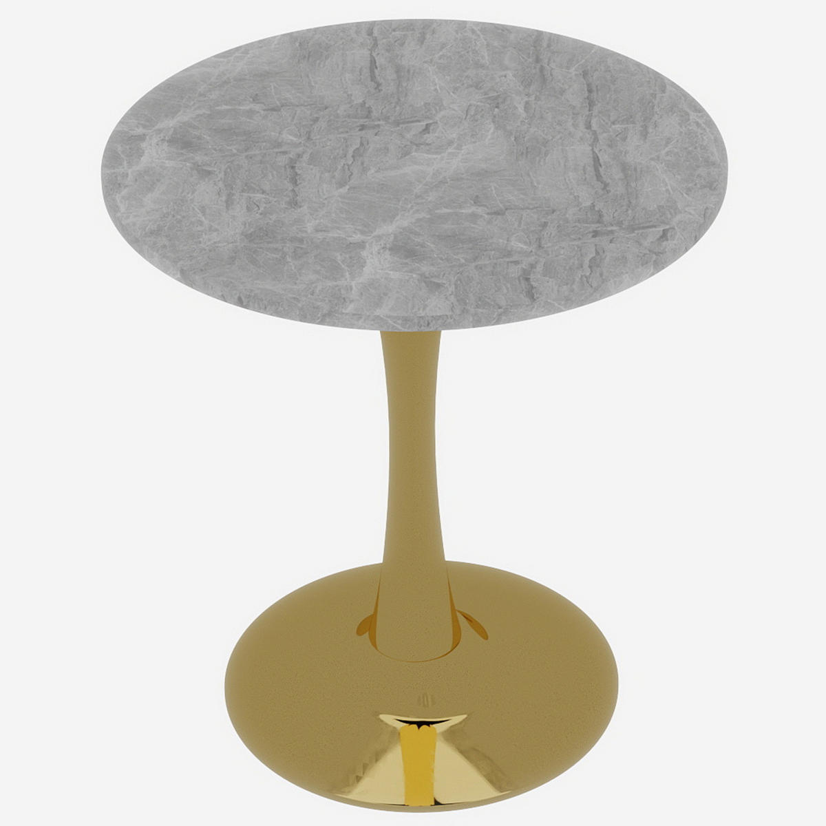 ODKLÁDACÍ stolek z umělého mramoru, průměr 70 cm zlatá - zlatá, kámen (70/70/72cm) - BEAOK