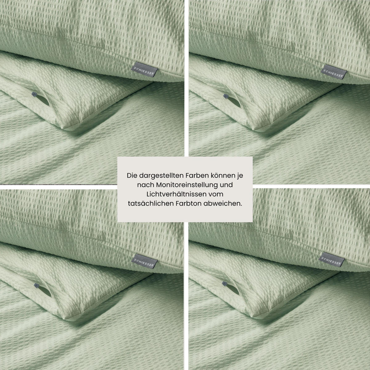 BETTWÄSCHESET Laura - Baumwoll Seersucker - 2-teilig - 135x200 cm - Hellgrün - Hellgrün, Textil (135/200cm) - SCHIESSER