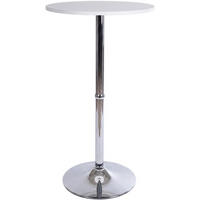 BARTISCH rund 60 cm Holz Weiß - Chromfarben/Weiß, Holz/Metall (60/60/108cm) - CLP