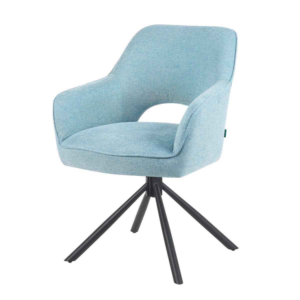 DREHSTUHL Mika-Ben - Schwarz/Hellblau, Textil/Metall (60/87/65cm) - DUBI Möbel