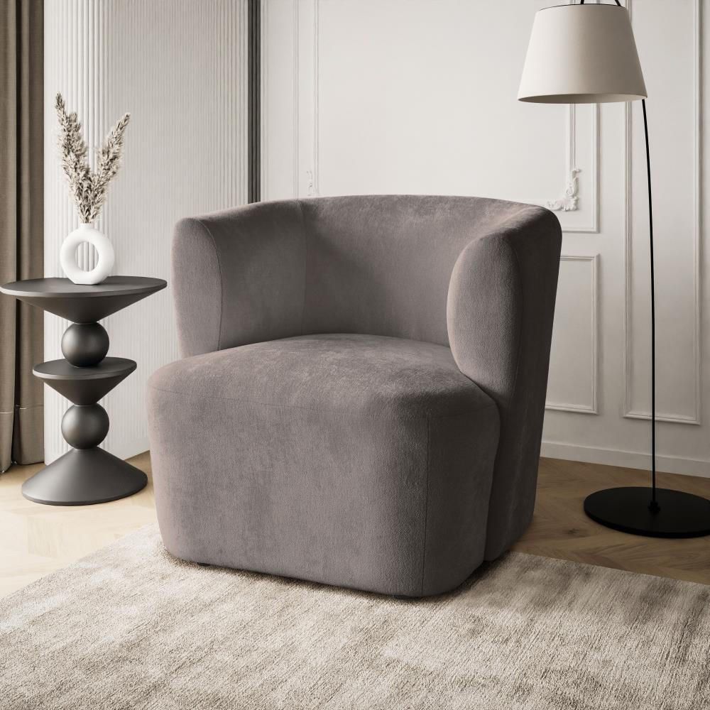 SESSEL Nori braun velour - Schwarz/Braun, Kunststoff/Textil (75/68/72cm) - Beautysofa