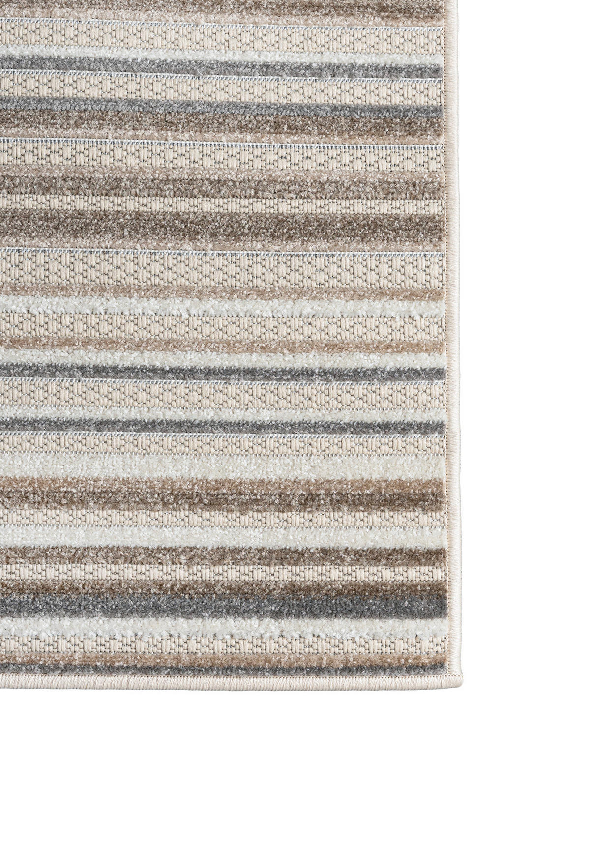 TEPPICH In-Outdoor Beige Abstract, Streifen - Kurzflor Rechteckig Creme - 140 x 200 cm - Beige/Braun, Textil (140/200cm) - Mazovia