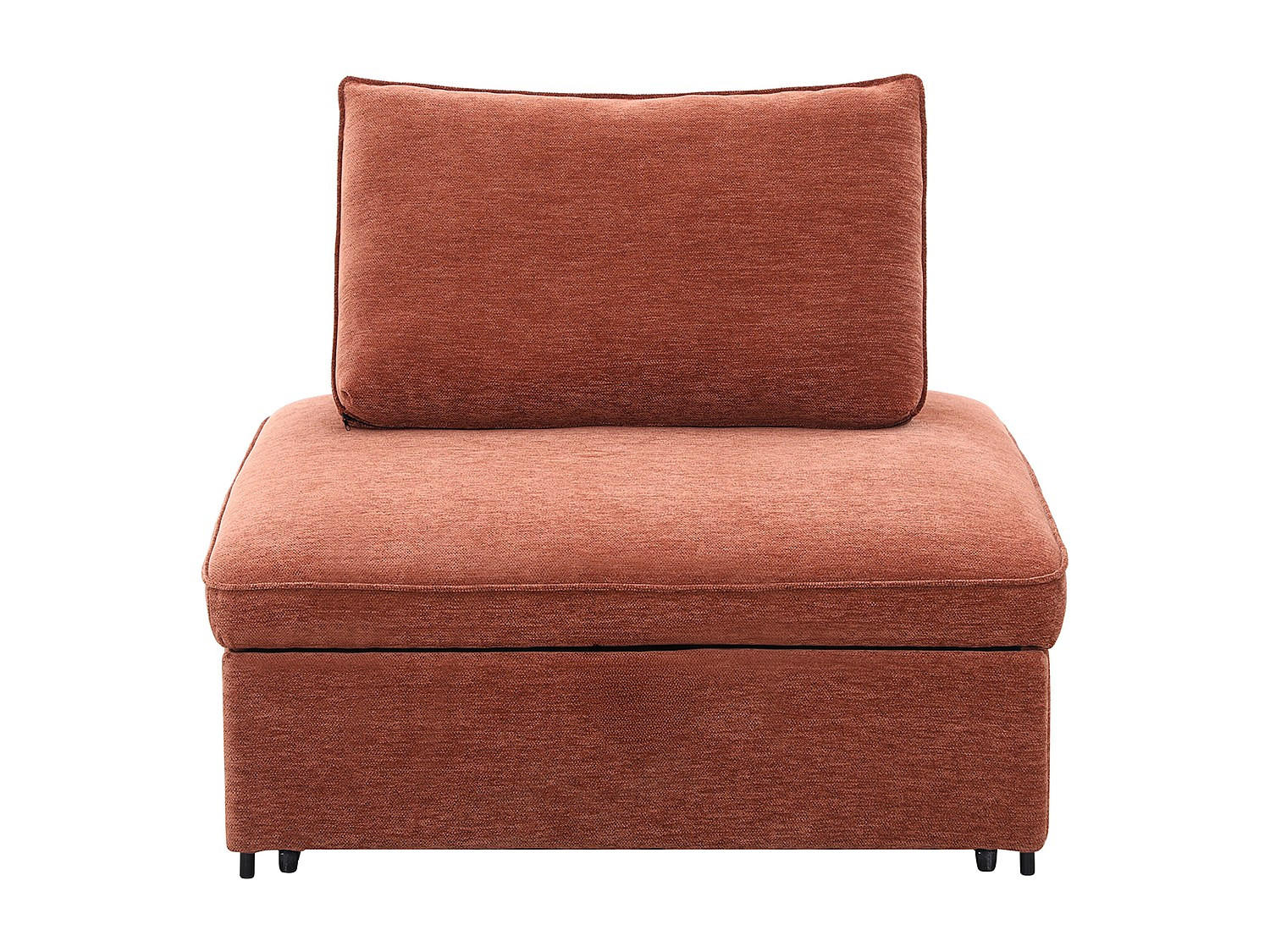 SCHLAFSESSEL - 1 Person - stoff - terracotta Ekavo - Terracotta, Textil/Metall (109/91/109cm) - Vente-Unique