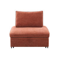 SCHLAFSESSEL - 1 Person - stoff - terracotta Ekavo - Terracotta, Textil/Metall (109/91/109cm) - Vente-Unique