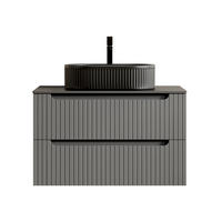 WASCHPLATZ Dunkelgrau/Schwarz 80/46/62.2 cm - Schwarz, Holz (80/62.2/46cm) - PANGIVO