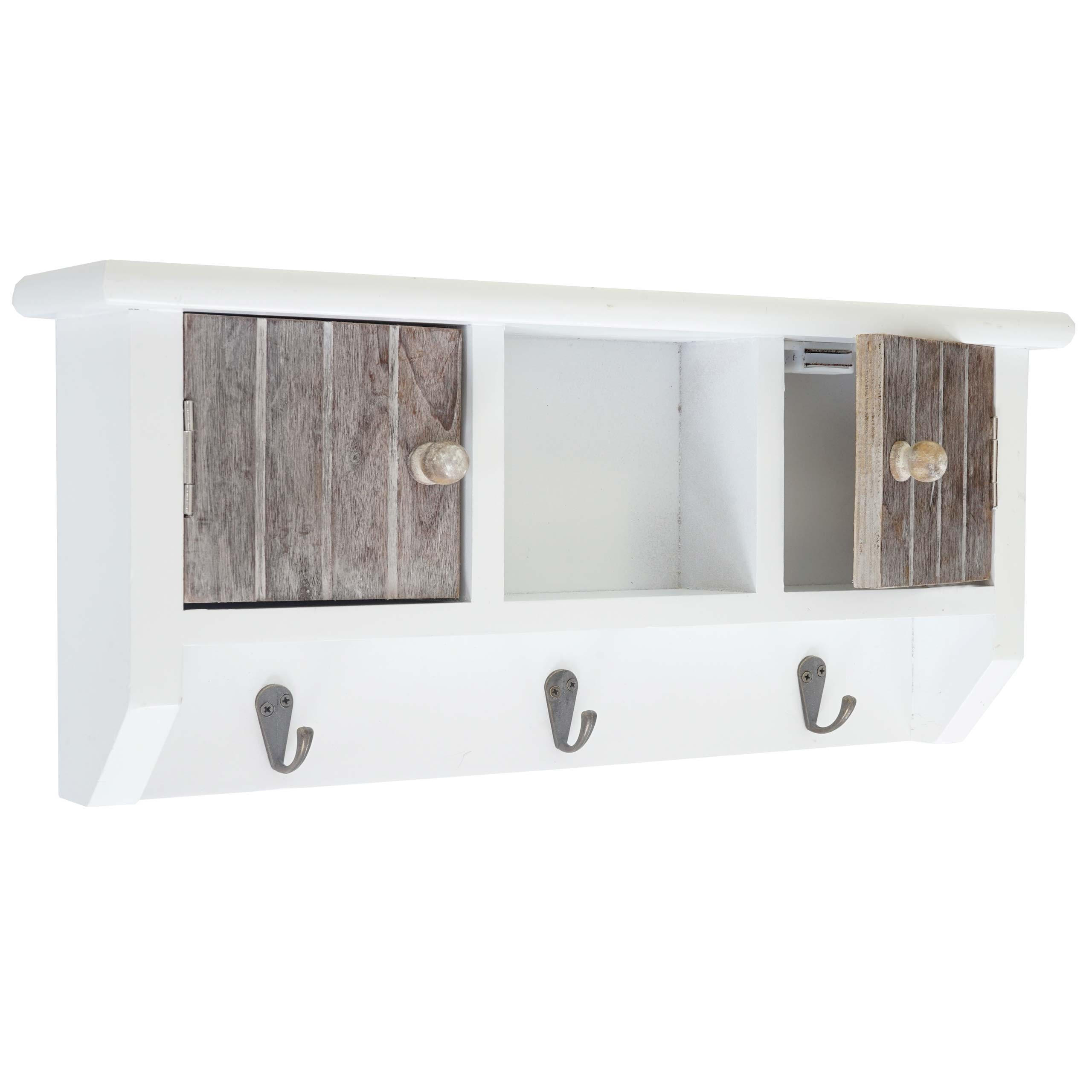 SCHLÜSSELBRETT Braun, Weiß - Braun/Weiß, Holz (40/19/8cm) - MCW