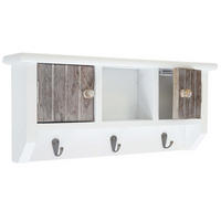 SCHLÜSSELBRETT Braun, Weiß - Braun/Weiß, Holz (40/19/8cm) - MCW