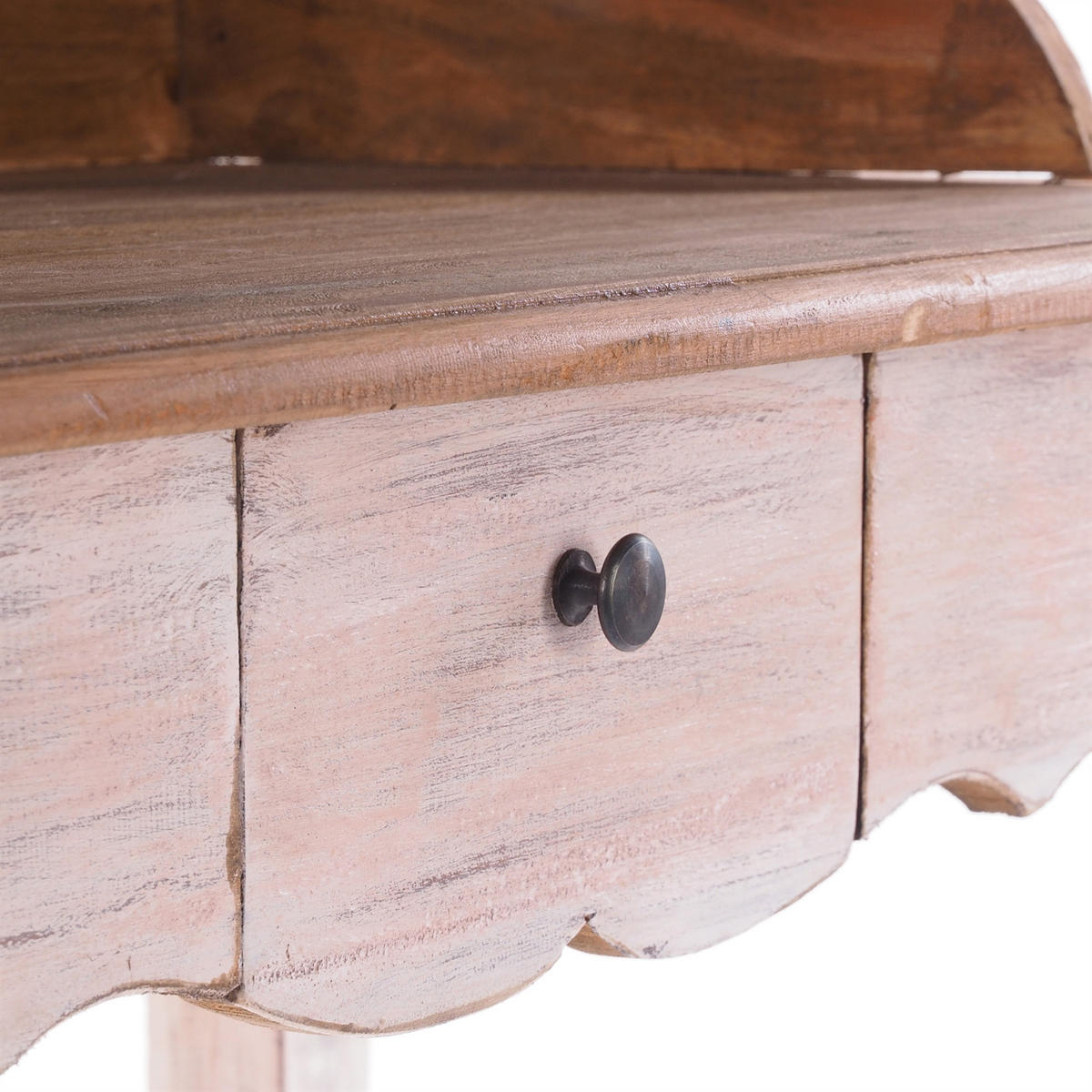 SEKRETÄR Napoleon Mahagoni Massivholz, mit Schublade 05 weiß-natur - Multicolor, Holz (40/80/92cm) - DESIGN DELIGHTS