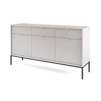 SIDEBOARD Nova Grau / Schwarz 154 / 39 / 83cm - Schwarz/Grau, Holz/Holzwerkstoff (154/83/39cm) - Feldmann-Wohnen