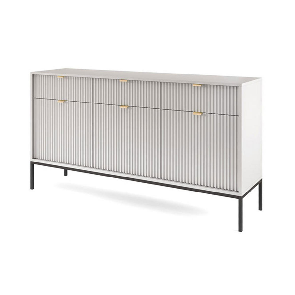 SIDEBOARD Nova Grau / Schwarz 154 / 39 / 83cm - Schwarz/Grau, Holz/Holzwerkstoff (154/83/39cm) - Feldmann-Wohnen