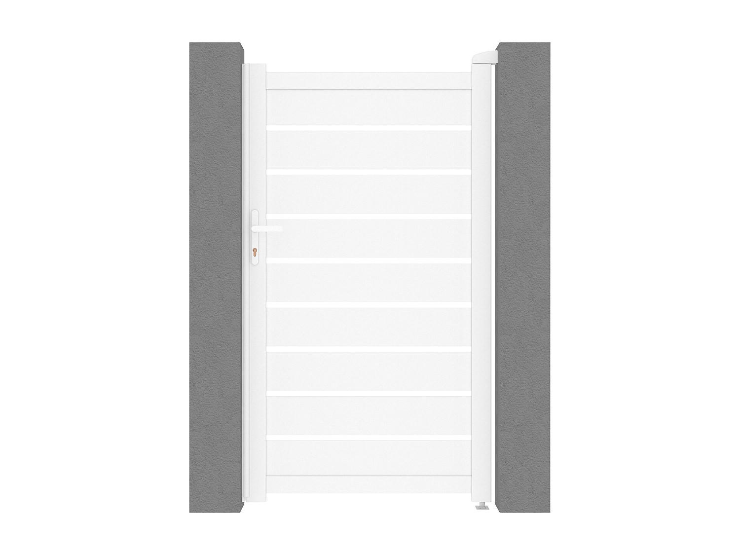 EINGANGSTOR - 100cm x 4.6cm - Aluminium - weiß - PRIMO - Weiß, Metall (100/178cm) - Vente-Unique