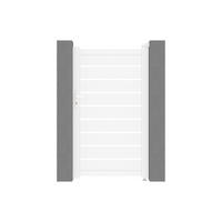 EINGANGSTOR - 100cm x 4.6cm - Aluminium - weiß - PRIMO - Weiß, Metall (100/178cm) - Vente-Unique