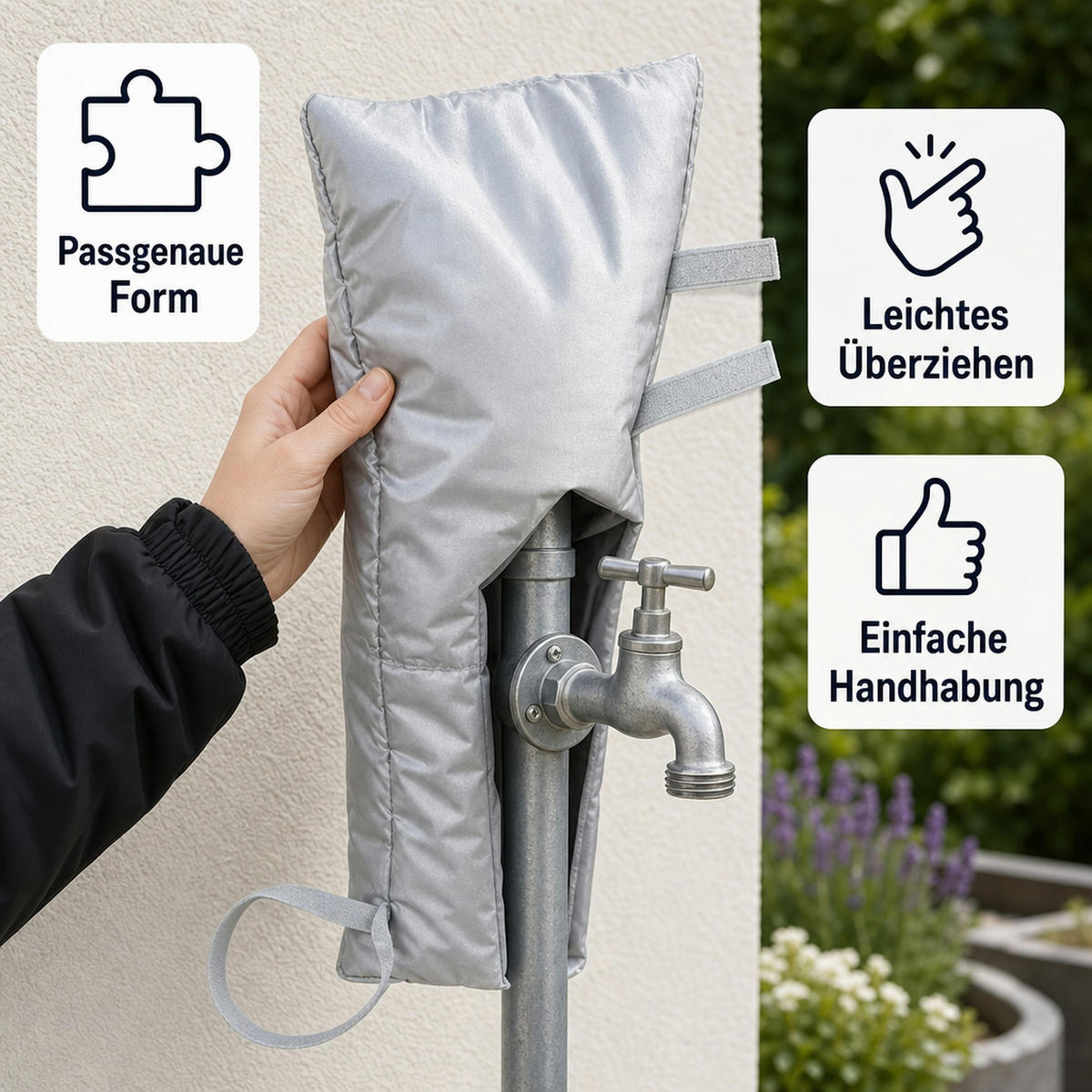 WETTERSCHUTZHÜLLE für Wasserzapfsäulen - Silberfarben, Textil (2.3/1/3.4cm) - Westfalia