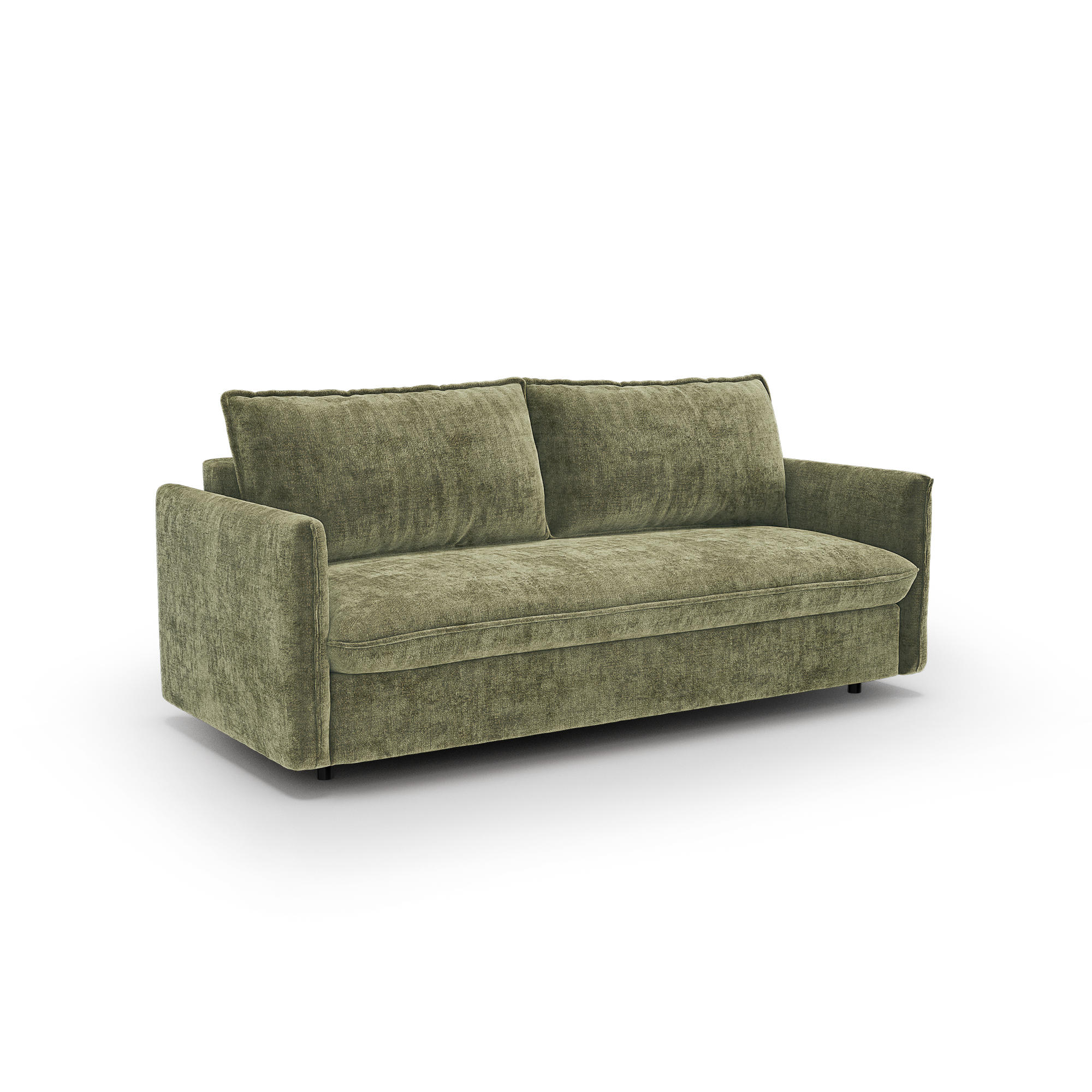 SCHLAFSOFA Express AVA Geprägter Samt Vintage-Grün 178cm - Dunkelgrün/Grün, Textil (178/78/100cm) - Premium Interiors