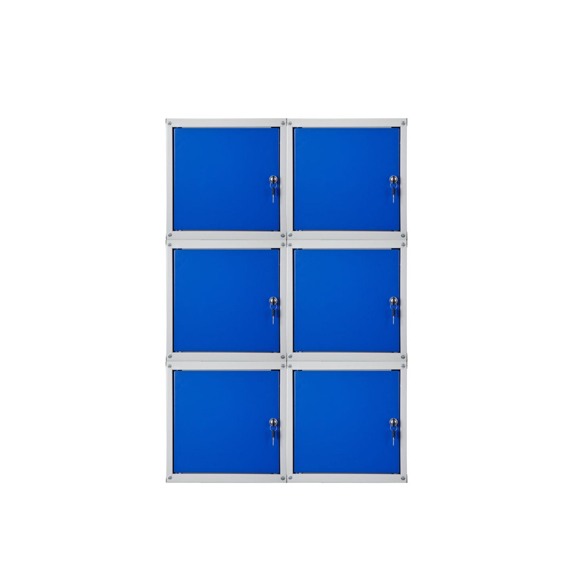 SCHLIESSFACHWÜRFEL Cubic 6er-Set 35x35x35 cm Grau-Blau - Blaugrau, Metall (70/105/35cm) - PROREGAL