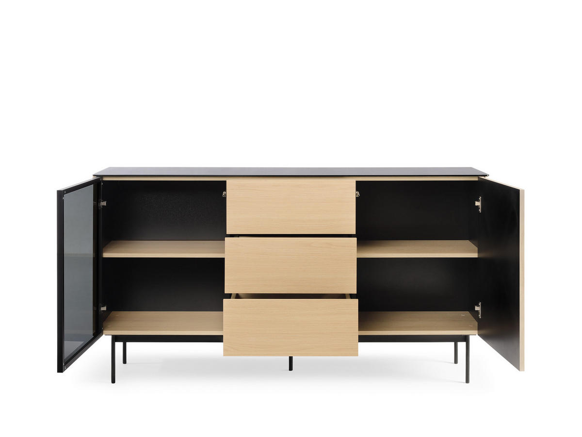 SIDEBOARD: Vicenza-Eiche, 157 x 84 x 39 cm - Eichefarben, Holzwerkstoff (157/84/39cm) - 3XE LIVING
