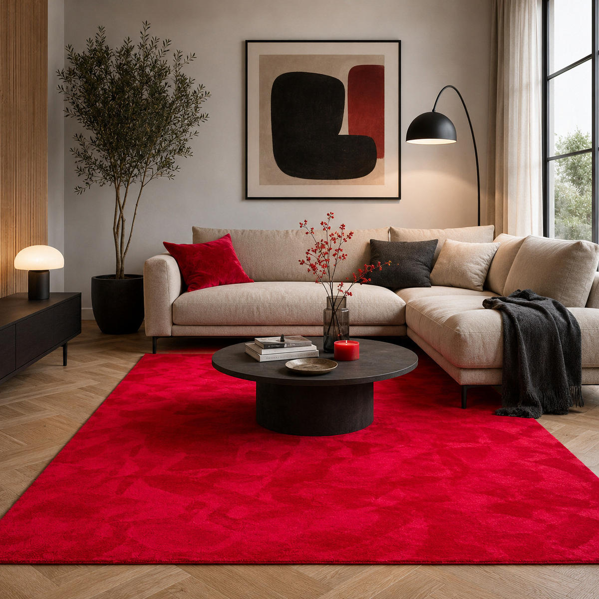 FELLTEPPICH SUPER SOFT PEARL - Rot, Textil (160/230cm) - Pergamon