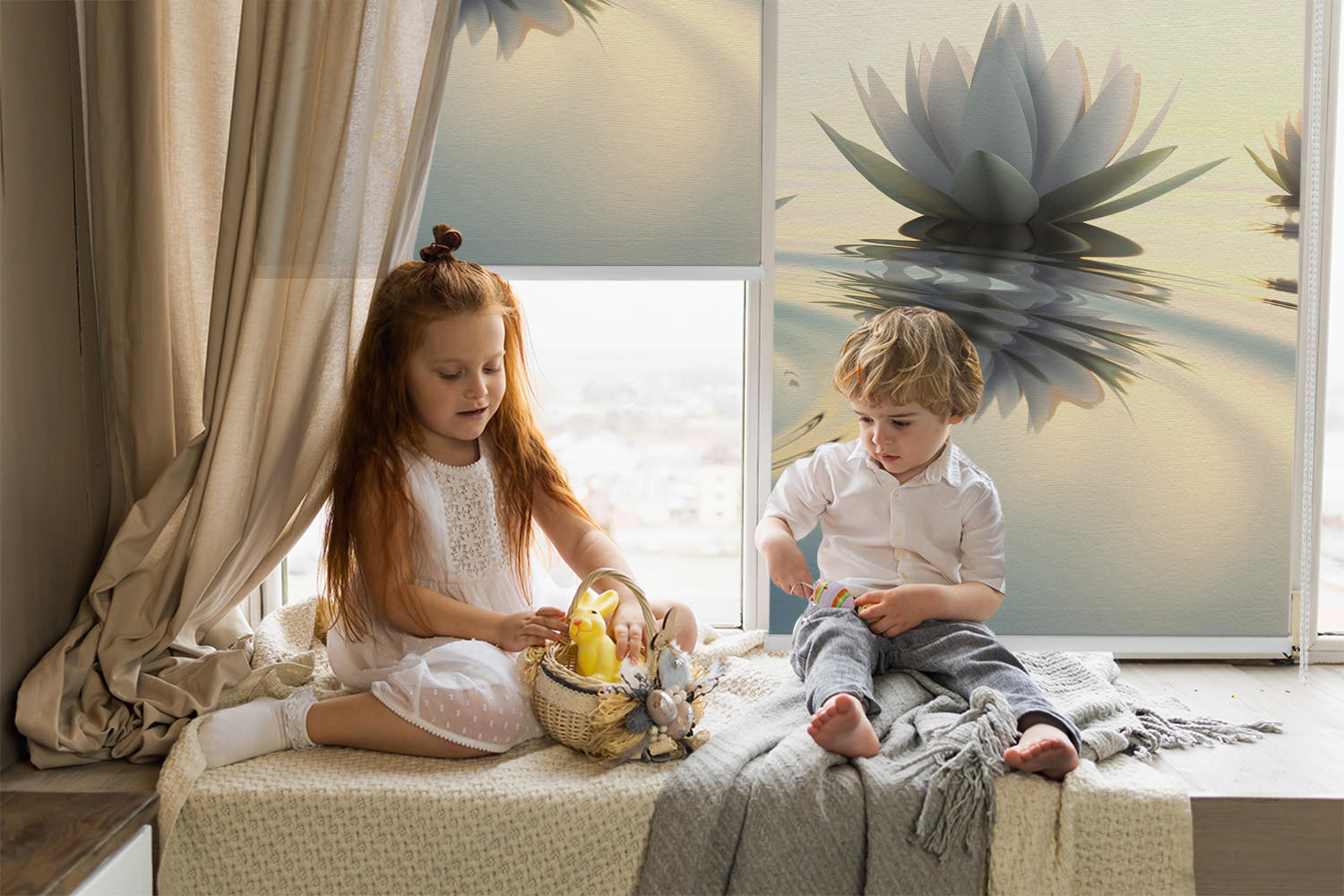 Thumbnail - Tulup Rollo, Weiß, Textil, 90x240 cm, Wohntextilien, Rollos & Jalousien, Rollos