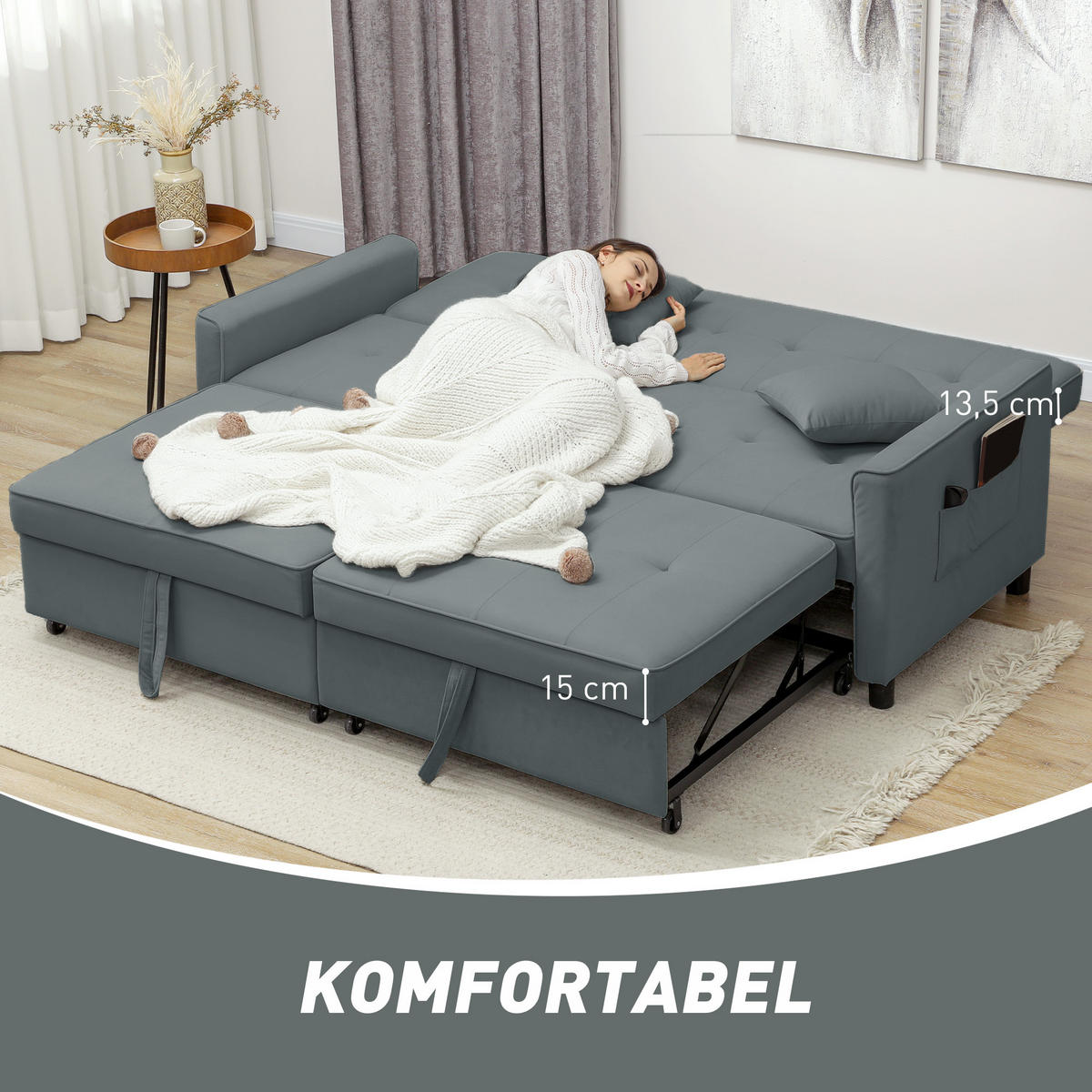 2-SITZER Sofa Grau 196.0/90.0/89.0 cm - Grau, Textil (90/89/196cm)