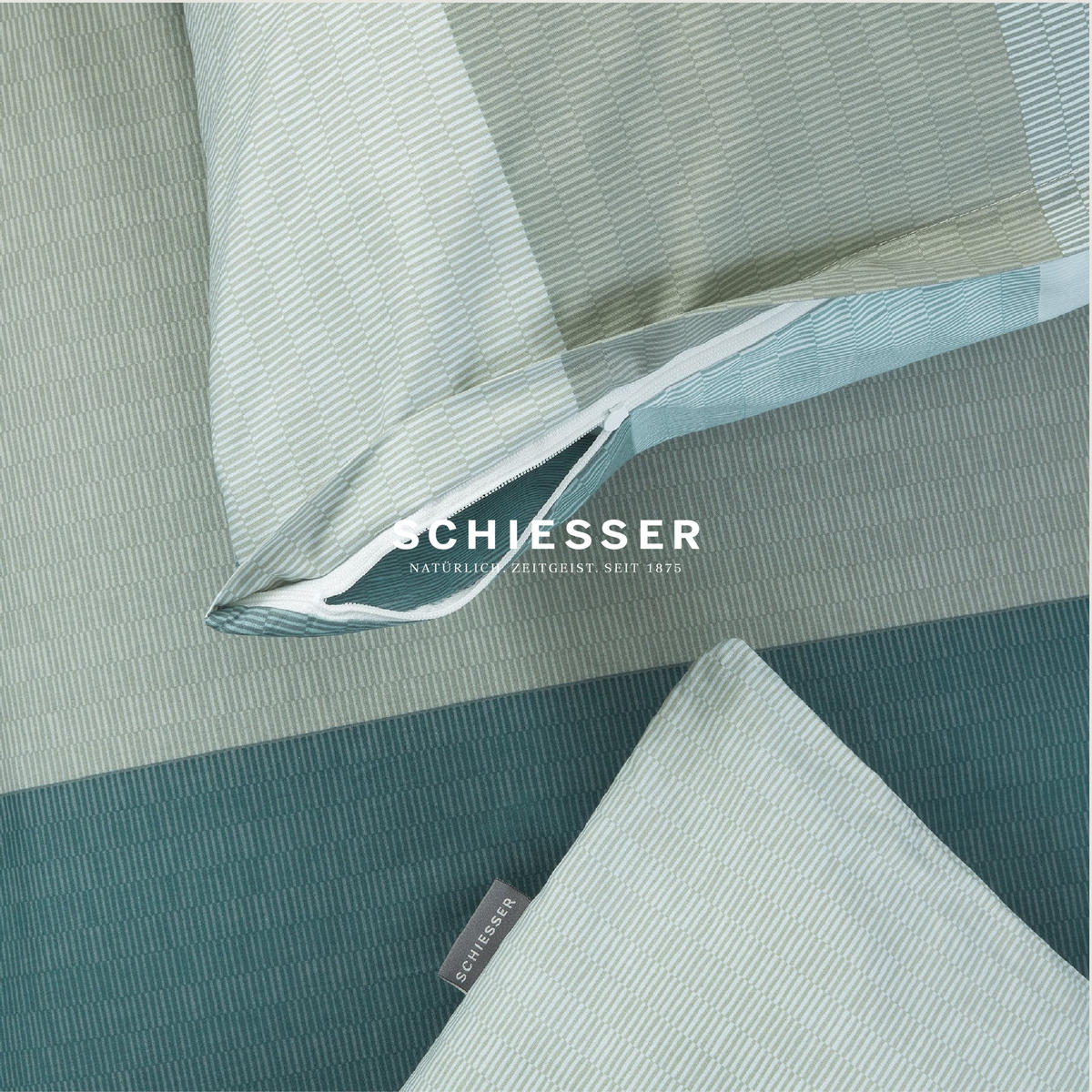 BETTWÄSCHESET Endy Stripes - Renforcé - 2-teilig - 155 x 220 cm - Grün - Grün, Textil (155/220cm) - SCHIESSER