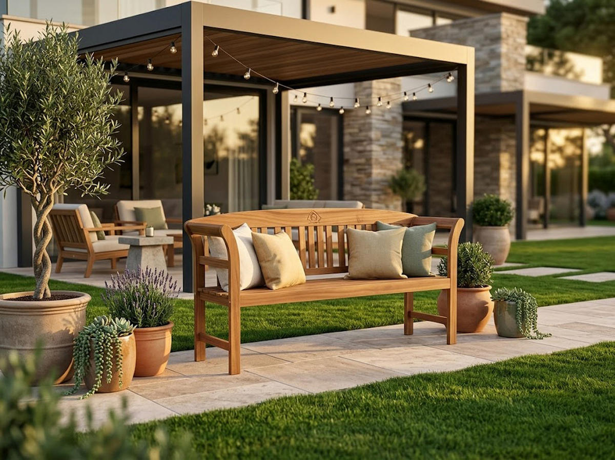 GARTENBANK / Holzbank Rosali 157cm 3-sitzer aus Akazie massiv - Braun, Holz (157/83/45cm) - TPFGarden
