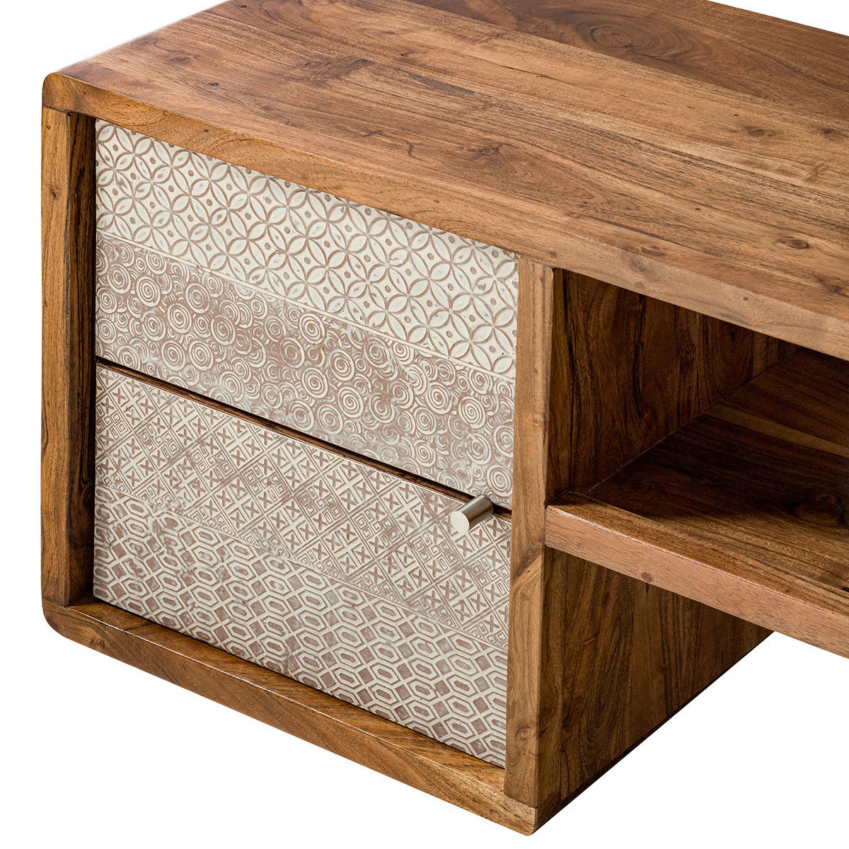 TV-LOWBOARD - Akazie massiv - Akaziefarben, Holz (174/45/40cm) - home24