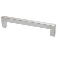 MÖBELGRIFF BA 160mm, Küchengriff Edelstahl gebürstet, Türgriff eckig - Grau, Metall (1.4/3.5/17.4cm)