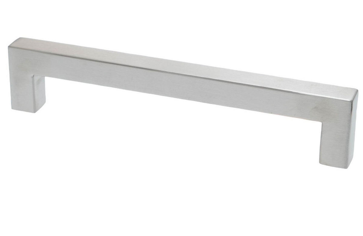 MÖBELGRIFF BA 160mm, Küchengriff Edelstahl gebürstet, Türgriff eckig - Grau, Metall (1.4/3.5/17.4cm)