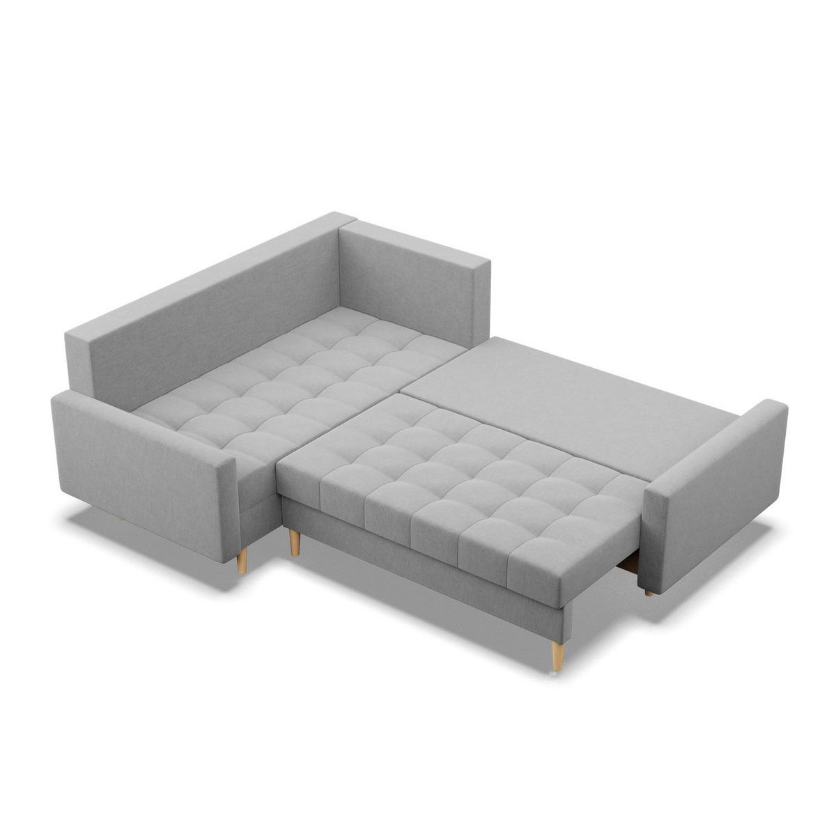 ECKSOFA LINKS MIT SCHLAFFUNKTION ELMA, Grau - Grau, Textil (223/172cm) - Mebligo