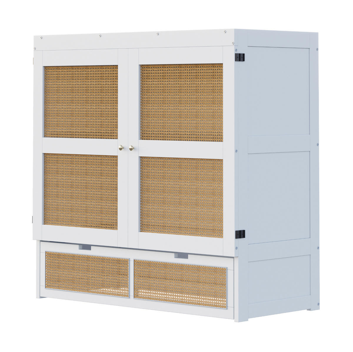 BETT 140/200 cm Weiß aus Holz mit Lattenrost und Schubladen - Weiß, Holzwerkstoff (140/200cm) - OKMYHOME